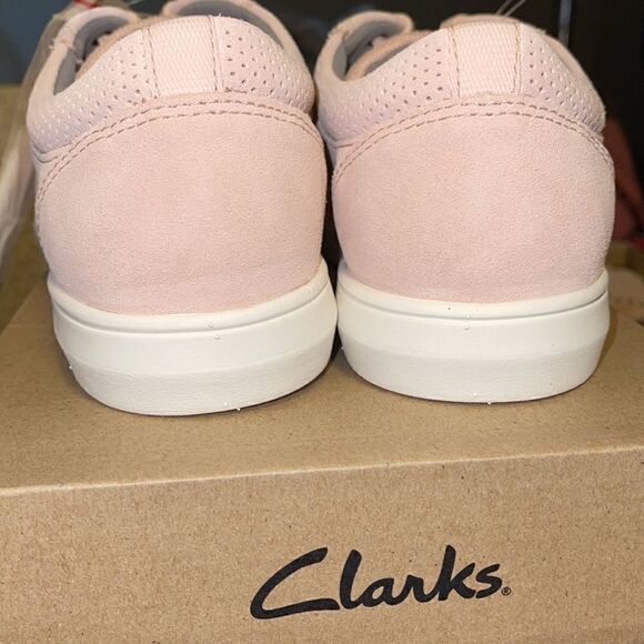 NWT Clark’s Landry Vibe Sneakers Pink Combo Suede - Picture 3 of 8